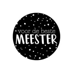 sluitsticker voor de beste meester, ronde sticker meester