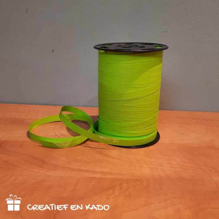 cadeaulint groen, krullint groen, krullint paperlook groen