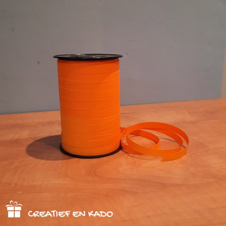 cadeaulint ornaje, krullint oranje, krullint paperlook oranje