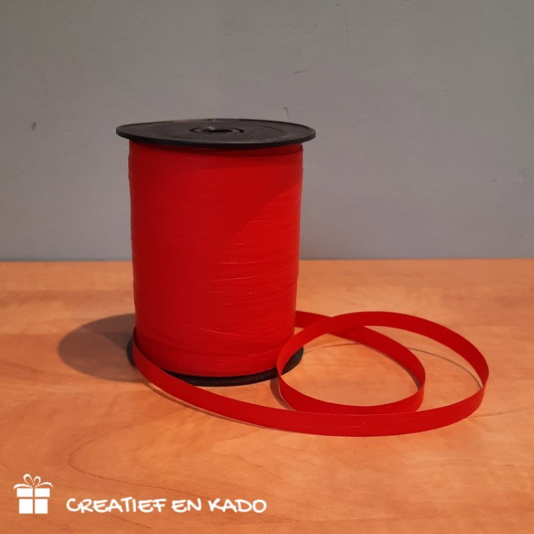 krullint rood, cadeaulint rood, krullint paperlook rood