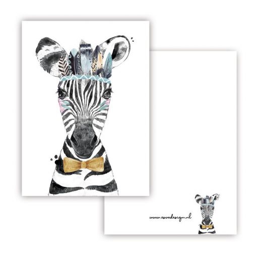 mini kaartje lieve diertjes, mini kaartje lieve zebra jongen