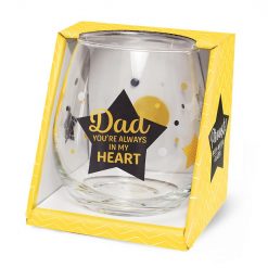 water- wijnglas dad, dad you're always in my heart, cadeau papa, cadeau Vaderdag