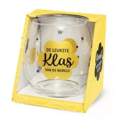 water- wijnglas leukste klas, waterglas juf, waterglas meester, cadeau einde schooljaar