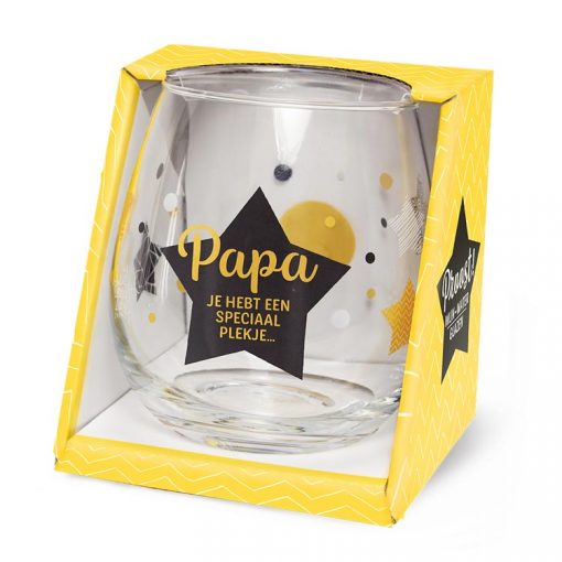 water- wijnglas papa, papa jij hebt een speciaal plekje, cadeau vaderdag