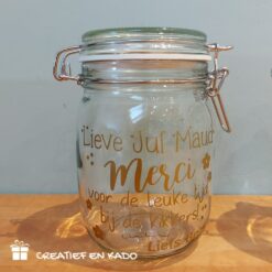 weckpot juf, weckpot merci kado juf