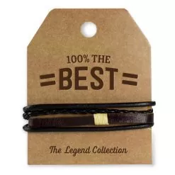 leren armband 100% the best, leren armband the best, cadeau man