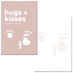 minikaart hugs + kisses, minikaart smile