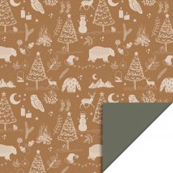 inpakpapier x-mas vintage cognac, cadeau papier kerst, kadopapier kerstmis, kerstkadootjes inpakken, kerst inpakken