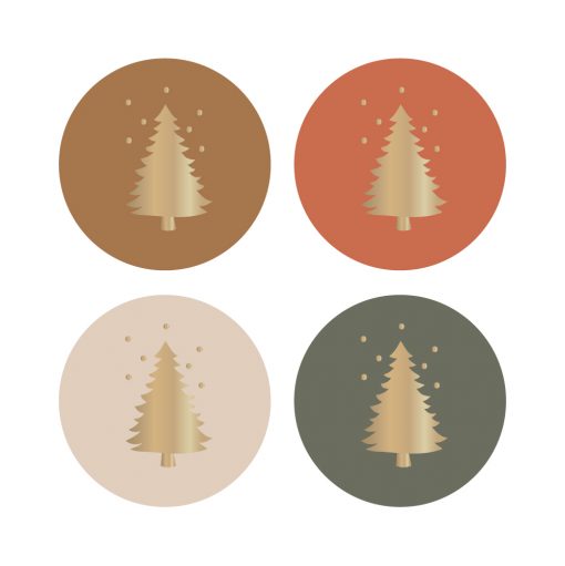 sluitstickers x-mas gold tree, sluitsticker kerstmis, sluitsticker kerstboom, kado sticker kerst