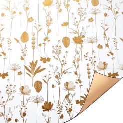 kadopapier pretty poppy gold, inpakpapier pretty poppy, inpak papier pretty poppy, goud cadeau papier, luxe cadeau papier