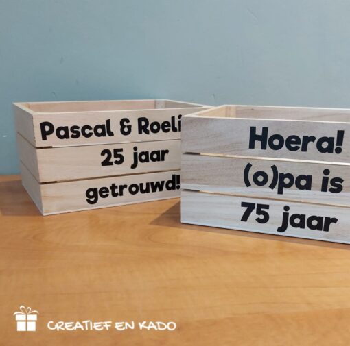 houten kado kratje, houten kado kistje, kado opa