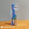 geboorte traktatie jongen, geboorte traktatie klaparmband, broertje geboren, baby geboren, baby traktatie blauw, trakteren