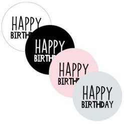 kadostickers happy birthday, sluitsticker verjaardag, kado verjaardag, inpakken, sluitzegel