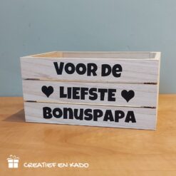 houten kratje vaderdag, kado bonuspapa,