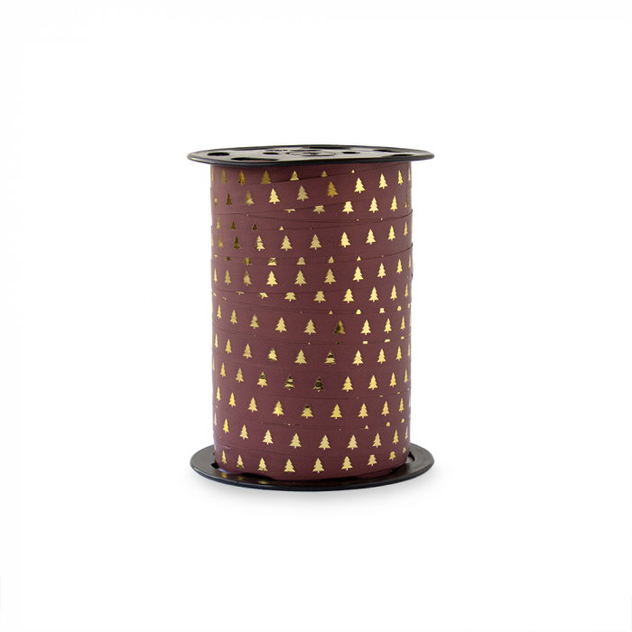 cadeaulint x-mas tree deep red, inpakken kerst, kadolint kerst