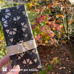 inpakpapier falling in love, kadopapier herfst, kadopapier hartjes, herfst inpakinspiratie, inpakken, clip kerstboom