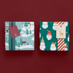 inpakpapier x-mas landscape, kadopapier kerst, inpakken kerst, inpakinspiratie kerstmis