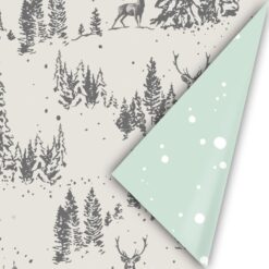 inpakpapier reindeer forest, kadopapier winter, kadopapier kerst, inpakken