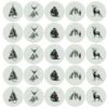 Kadostickers reindeer forest salie / zwart – 5 stuks, om je cadeau mooi in te pakken