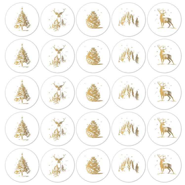 kadosticker reindeer forest, inpakken kerst, sluitstickers kerstmis