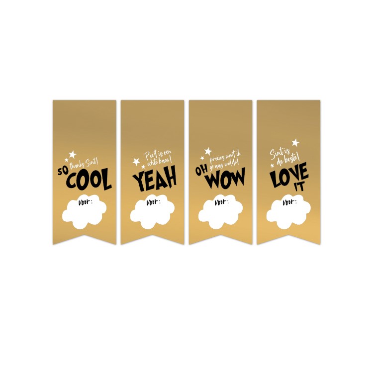 kadosticker sint cool vaantjes, kadostickers Sinterklaas, inpakken