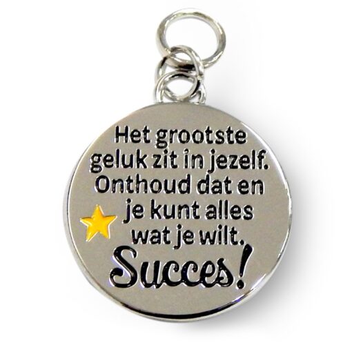 charm for you succes, bedeltje succes