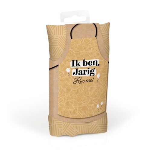 keukenschort jarig, keukenschort verjaardag,