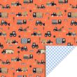 Inpakpapier traffic fluor orange, kadopapier voertuigen, kadopapier jongens, inpakken (2)
