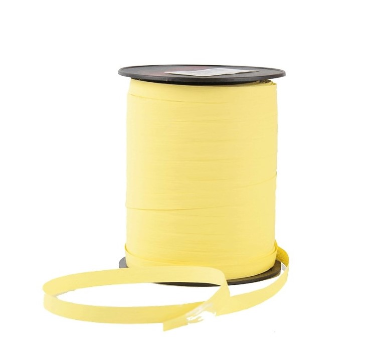 krullint paperlook lichtgeel, kadolint geel, inpakken