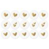 Kadostickers solo hearts wit / goud – 3 stuks, om je cadeau mooi in te pakken