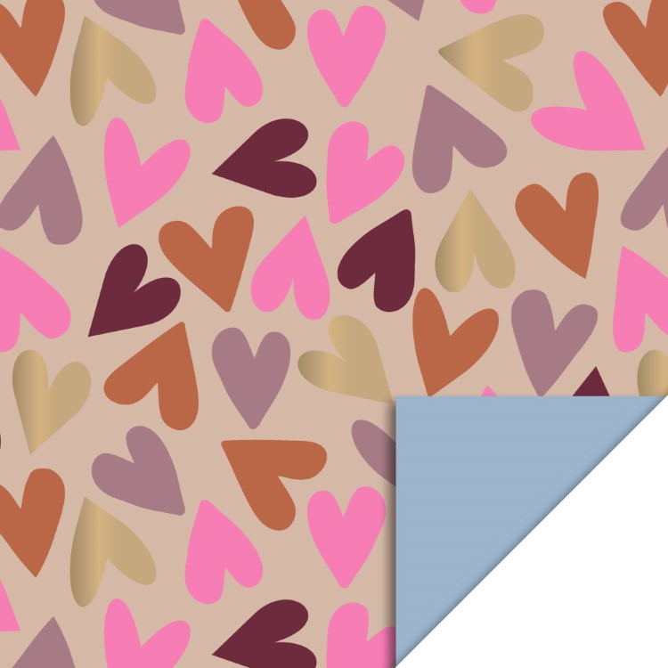 Kadopapier big hearts, inpakpapier, inpakken