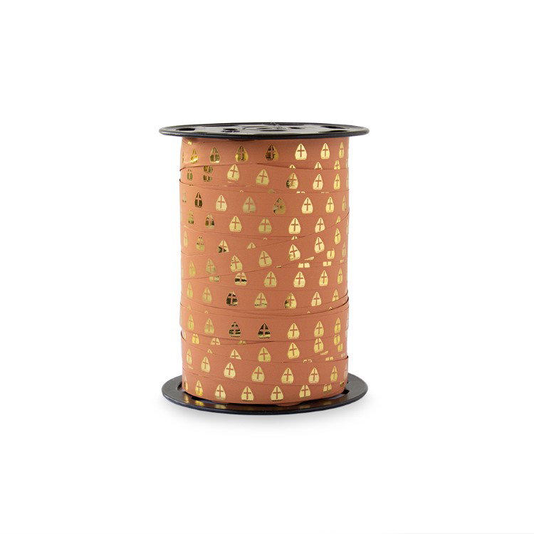 Kadolint sint mijter poppy red / goud, om je cadeau mooi in te pakken