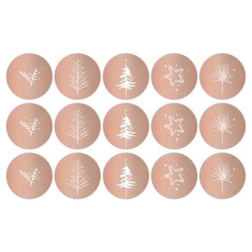 kadostickers christmas stories rosegoud, sluitstickers, inpakken kerstmis