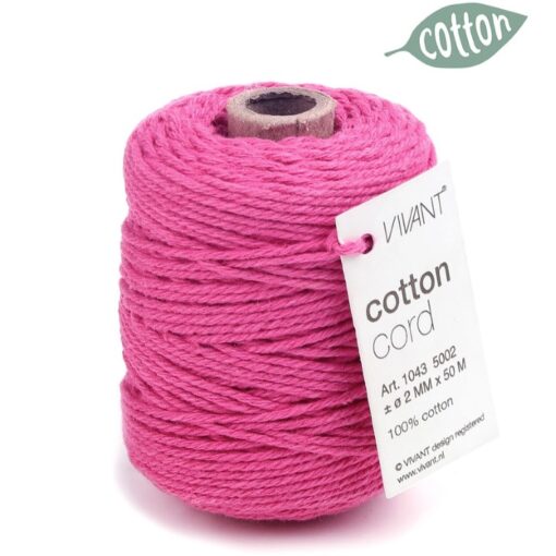 cotton touw fuchsia, inpakken, katoen koord roze