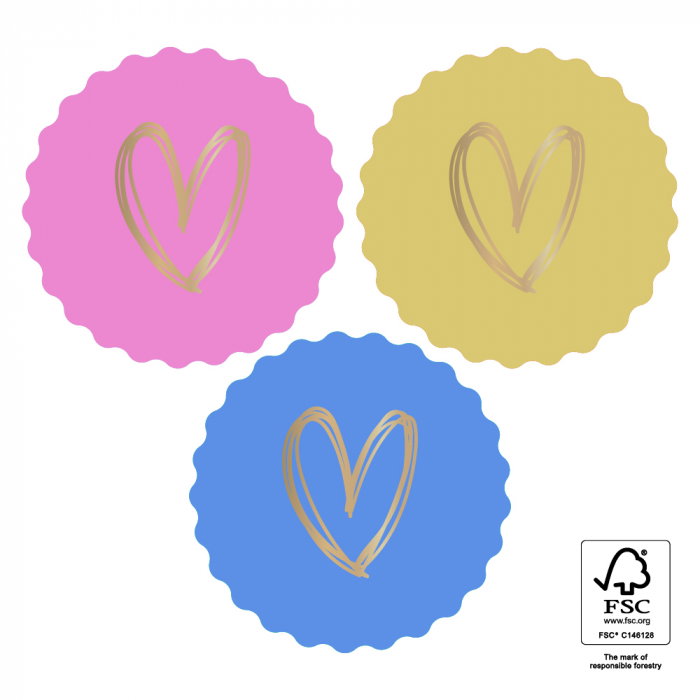 kadostickers heart gold happy, kadostickers hartjes, inpakken