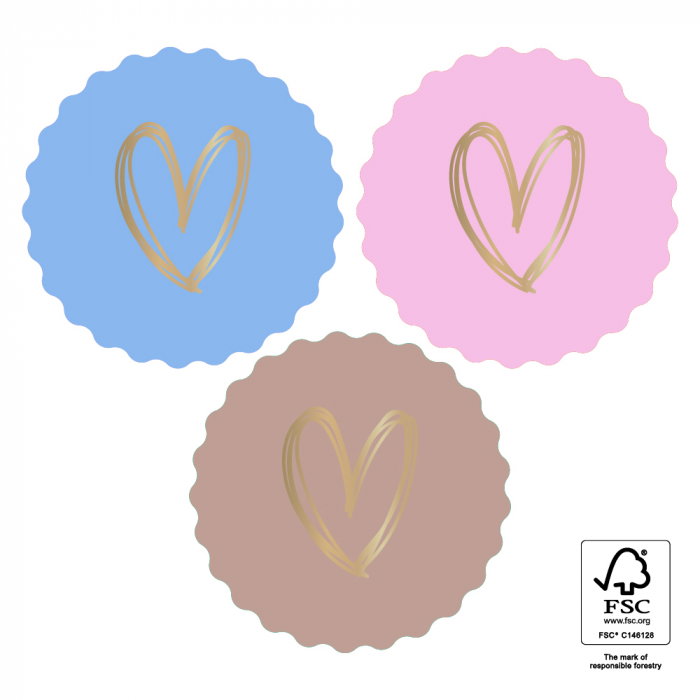 kadostickers heart gold happy, kadostickers hartjes, sluitstickers, inpakken