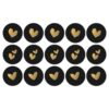 Kadostickers solo hearts zwart / goud – 3 stuks, om je cadeau mooi in te pakken