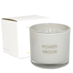 geurkaars met wensarmband powervrouw, armband powevrouw, sojawas kaars