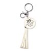 tassel sleutelhanger juf, juf jij bent de leukste van de hele wereld, kado juf, stijlvolle sleutelhanger, leren sleutelhanger
