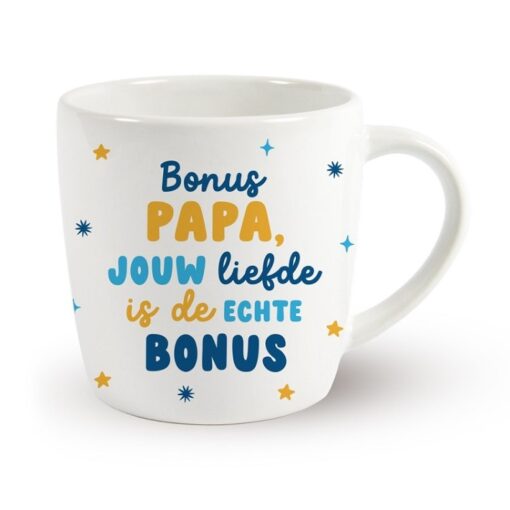 Mok vaderdag, beker papa, kado vaderdag, bonus papa jouw liefde is de echte bonus