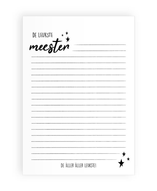 notitieblok de leukste meester, kado meester,