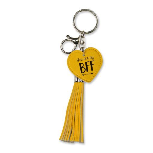 tassel sleutelhanger BFF, leren sleutelhanger, kado voor haar, stijlvolle sleutelhanger, You are my bff.