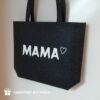 vilten shopper mama + hartje, vilten tas, kado moederdag