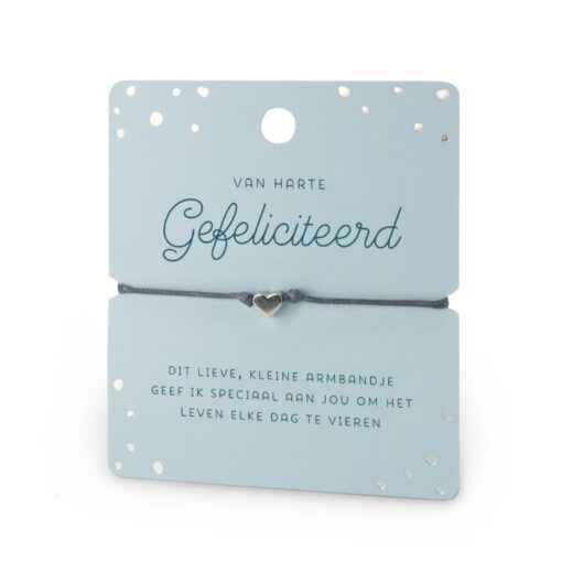 hart armband gefeliciteerd, ik heb je lief armbandje. Van harte gefeliciteerd. Dit lieve, kleine armbandje geef ik speciaal aan jou om het leven elke dag te vieren.
