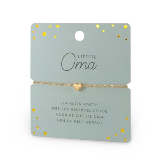 hart armband oma, hart armband goud, ik heb je lief armband, kado oma
