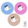 Kadosticker babybird goud – 3 stuks, om je cadeau mooi in te pakken
