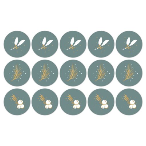 kadostickers let's decorate groen, sluitstickers kerst, inpakken kerstmis