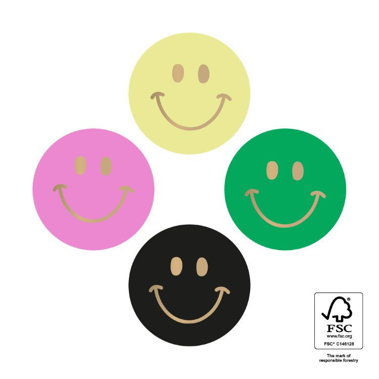 kadostickers smiley bright, inpakken, sluitstickers smileys