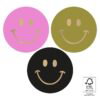 Kadostickers smiley faded – 3 stuks, om je cadeau mooi in te pakken