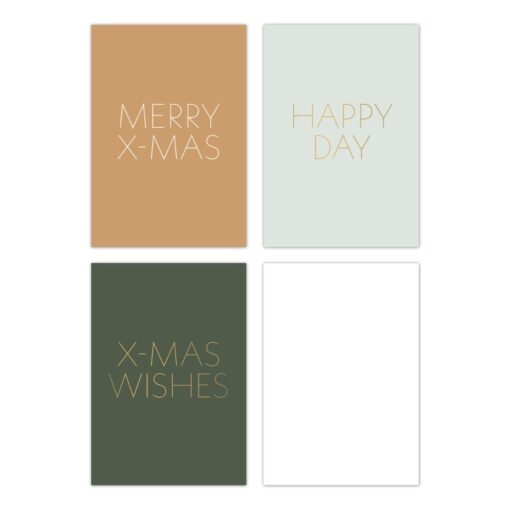 mini kaartjes xmas text christmas green, minikaartjes x-mas, inpakken kerst